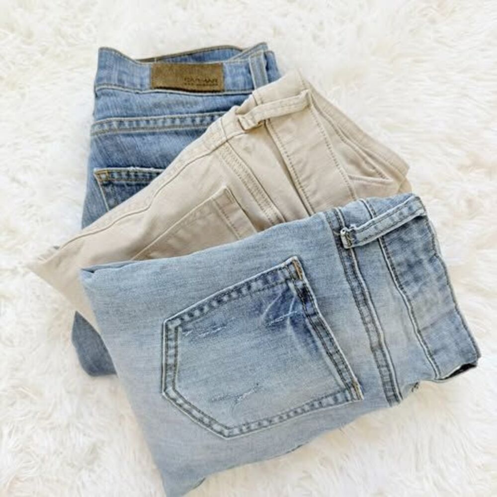 Skinny Jeans Bundle 3 Pairs Size 00–3 Neutral Beige + Distressed Denim